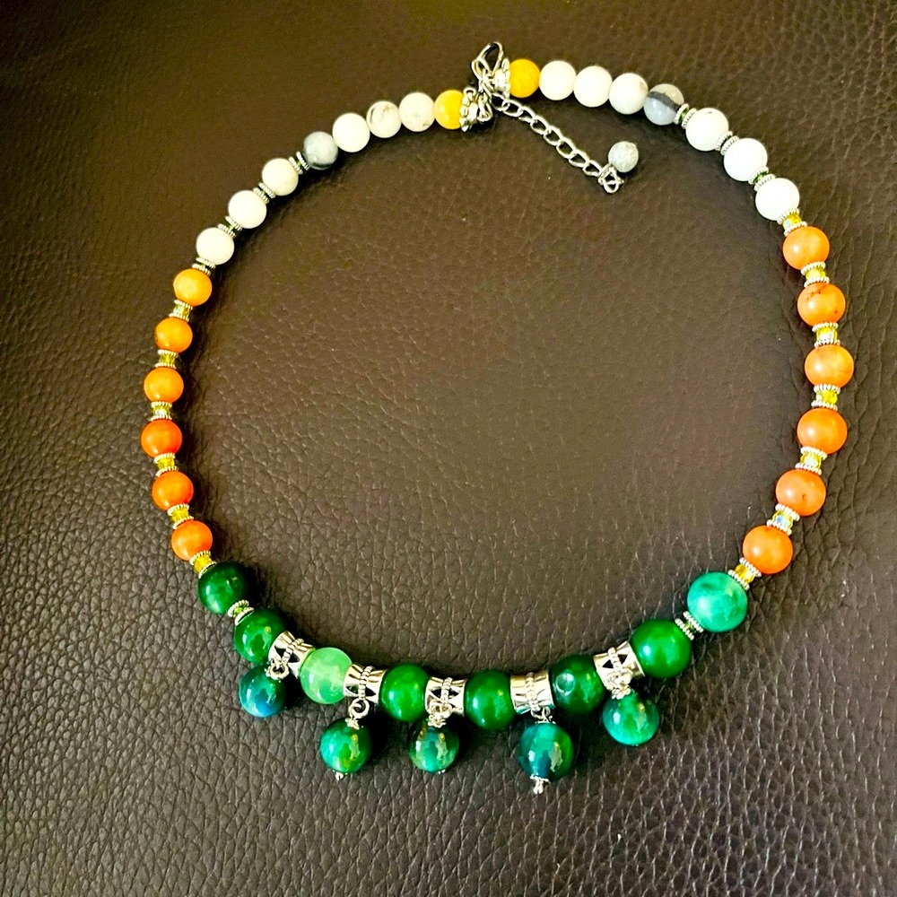 Agate Beads Multicolor Choker Necklace